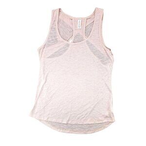 Marika Women Size Medium Wind Chime Racerback Tank Top High Low Hem Pink Tan New